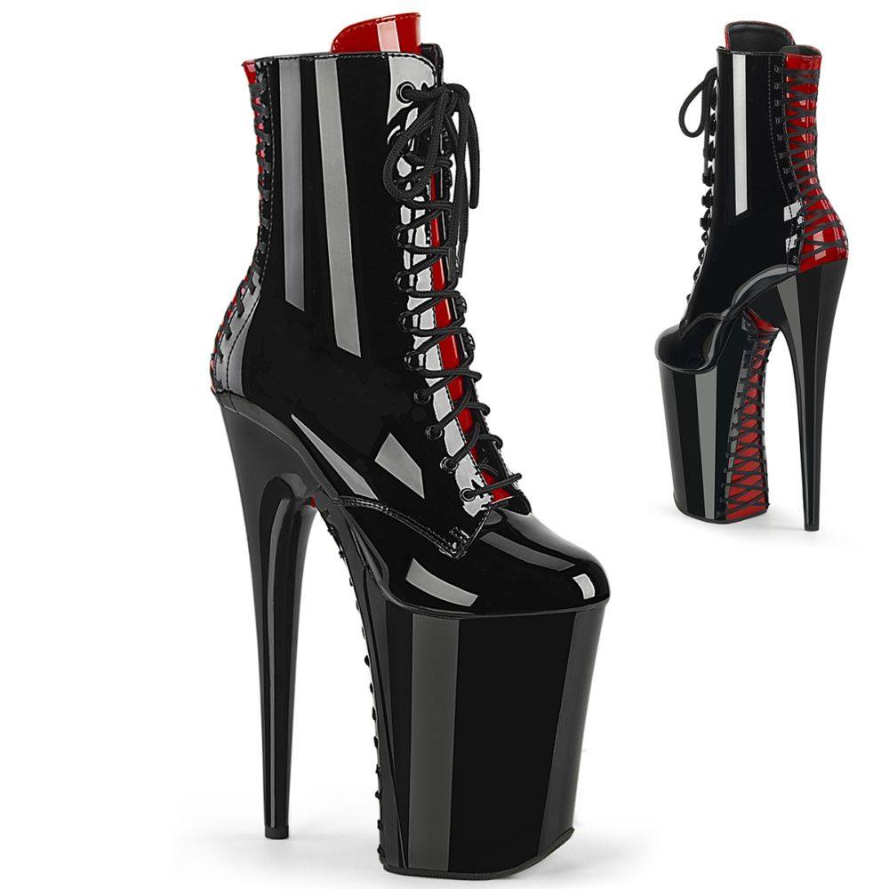 Pleaser - INFINITY1020FH Bottes de plateforme, Pole dance chaussures - Noir/Rouge Product image